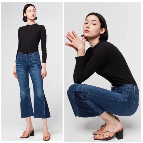 NWT 3x1 Higher Ground Gusset Flared Cropped Jeans - Picture 5 of 10